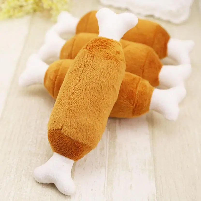 Peluche pour Chien en Forme de Cuisse de Poulet