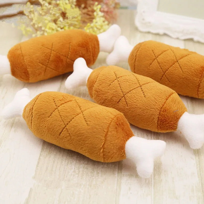 Peluche pour Chien en Forme de Cuisse de Poulet