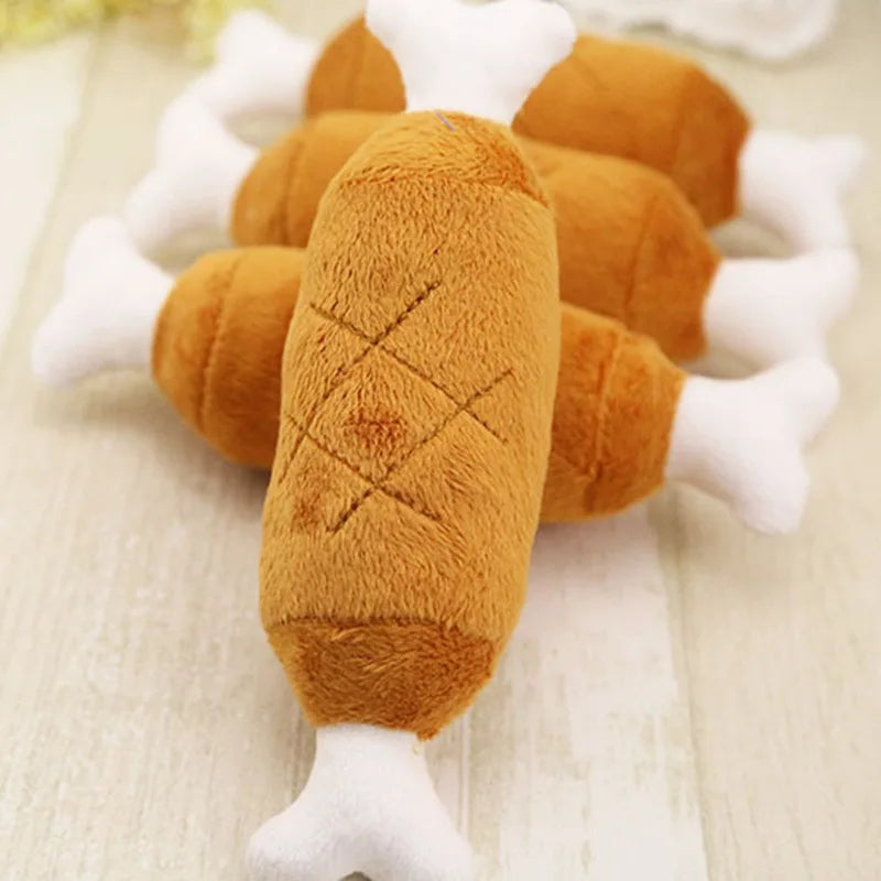 Peluche pour Chien en Forme de Cuisse de Poulet