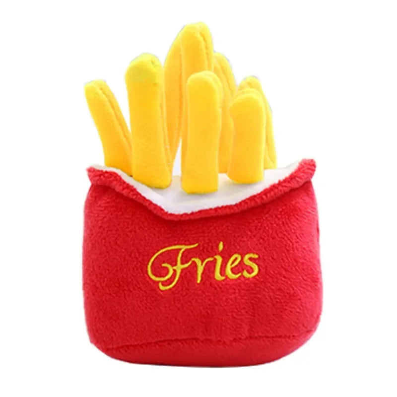 Peluche en Forme de Frites et Burger pour Chien