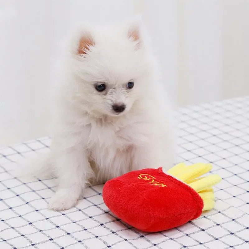 Peluche en Forme de Frites et Burger pour Chien